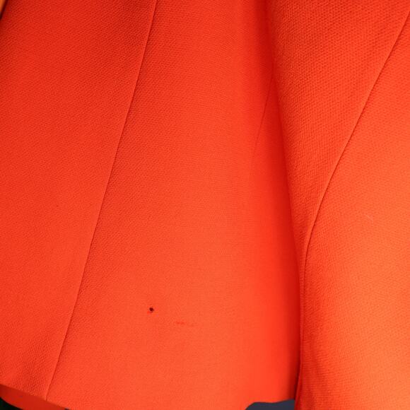 Vintage Neiman Marcus Wool Dress & Coat Set Orange Mod XS–S - Picture 7 of 8